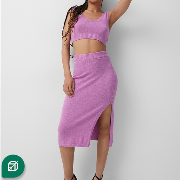 NWT JJXX lilac knit pencil skirt with slit on side - Picture 5 of 6